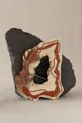 GEODE BRODEE BRIQUE - BROCHE XXL - PIECE UNIQUE