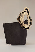 GEODE BRODEE NOIRE - BROCHE XXL - PIECE UNIQUE